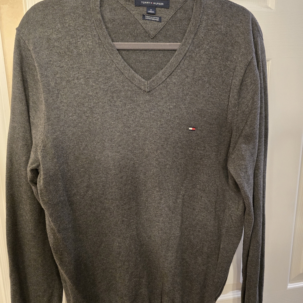 Tommy Hilfiger Men's Charcoal V-Neck Sweater